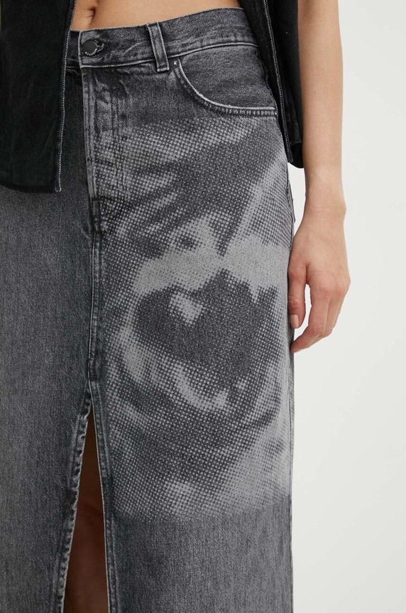 K+LUSHA fustă din denim gri KLCALIOPDF130KLW28