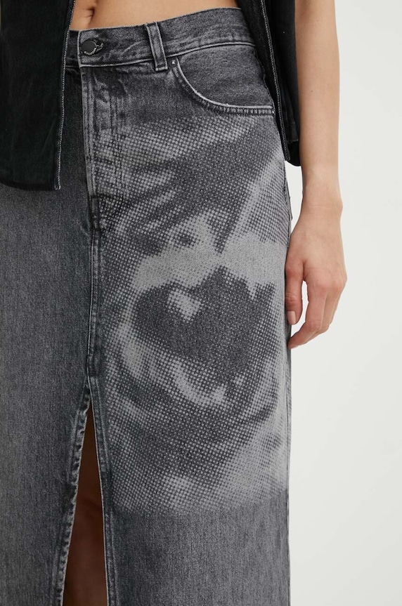K+LUSHA fustă din denim gri KLCALIOPDF130KLW28