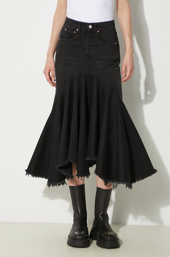 VETEMENTS spódnica jeansowa Denim Midi Skirt gładkie czarny WE64SK700B