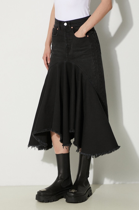 VETEMENTS spódnica jeansowa Denim Midi Skirt czarny WE64SK700B