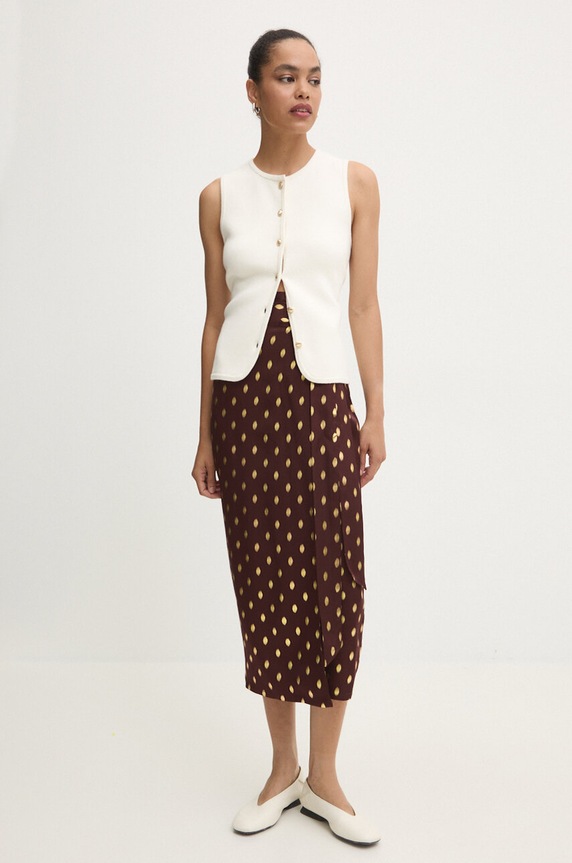 Never Fully Dressed spódnica Jaspre Skirt NFDSK635 brązowy SS24