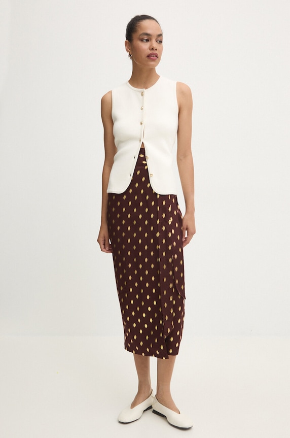 Never Fully Dressed spódnica Jaspre Skirt NFDSK635 brązowy SS24