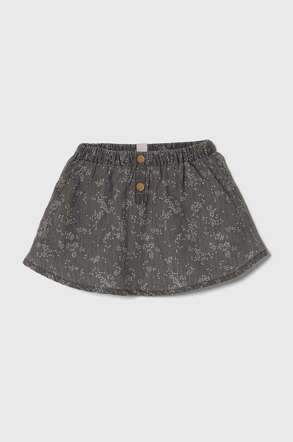 United Colors of Benetton fustă din bumbac pentru bebeluși cu modele gri 4U98A0007.W.Seasonal