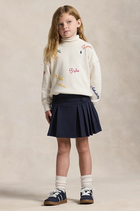 Polo Ralph Lauren spódnica dziecięca z elastanem granatowy 312749584001