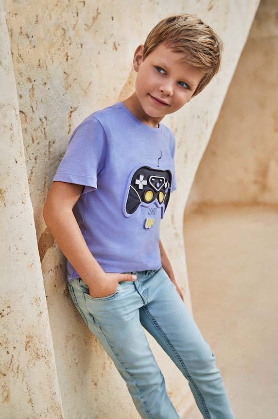 Dětské rifle Mayoral soft denim Planet friendly modrá 3546.5F.Mini.PPYH