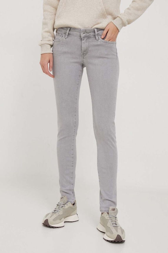 Pepe Jeans jeansy SKINNY JEANS LW Planet friendly szary PL204583UH1