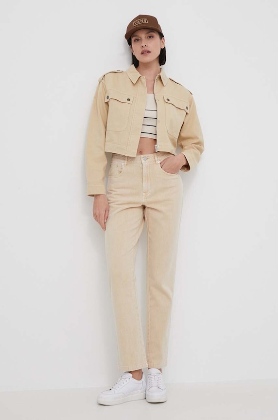Dkny jeansy D2A4KX32 beżowy SS24