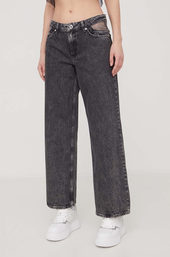 Traperice Karl Lagerfeld Jeans srednje visoki siva 240J1115