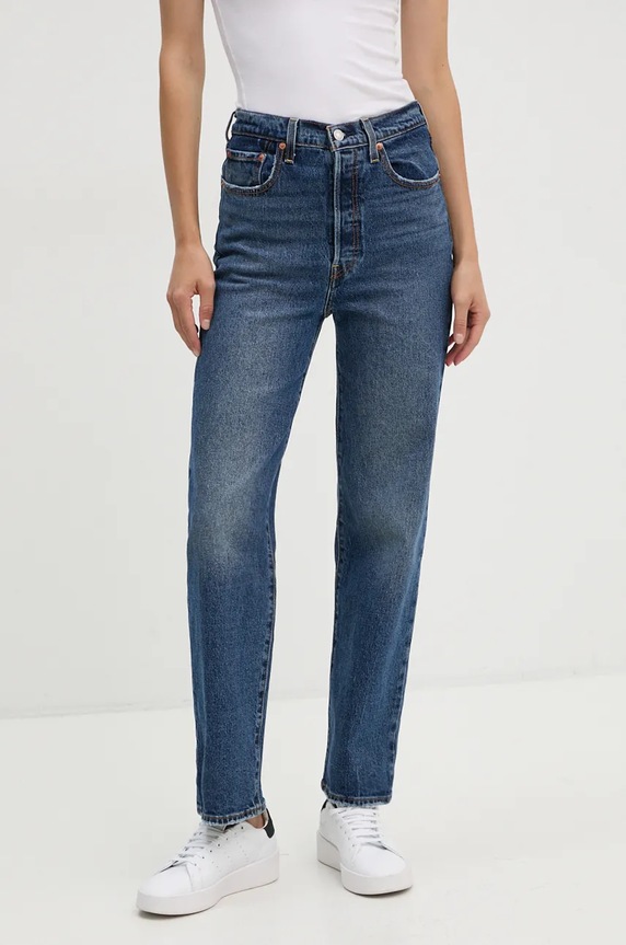 Traperice Levi's RIBCAGE STRAIGHT ANKLE visoki mornarsko plava 72693