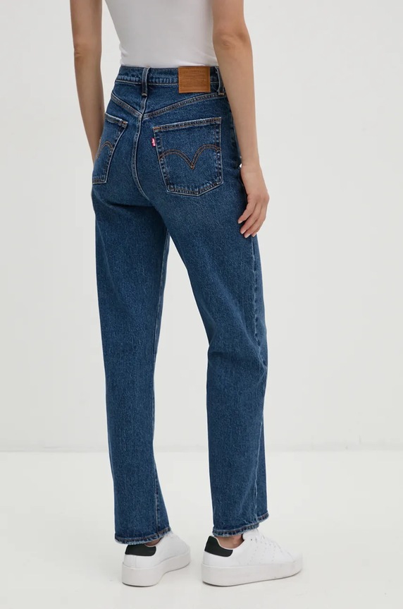 Odjeća Traperice Levi's RIBCAGE STRAIGHT ANKLE 72693 mornarsko plava