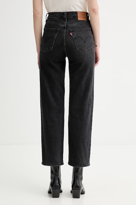 Ρούχα Τζιν παντελόνι Levi's RIBCAGE STRAIGHT 72693 μαύρο