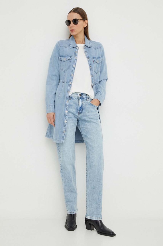 Rifle Levi's MIDDY STRAIGHT A4690 modrá SS24