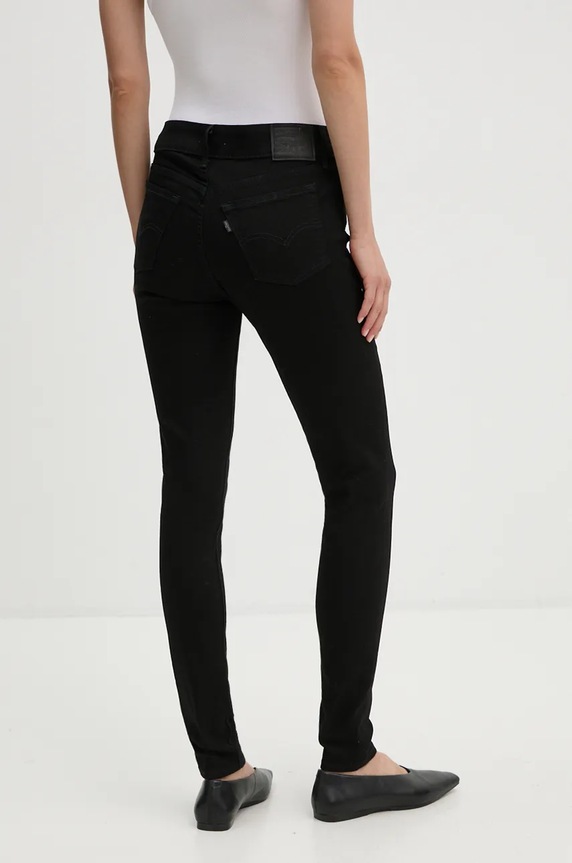 Odjeća Traperice Levi's 711 DOUBLE BUTTON A6215 crna