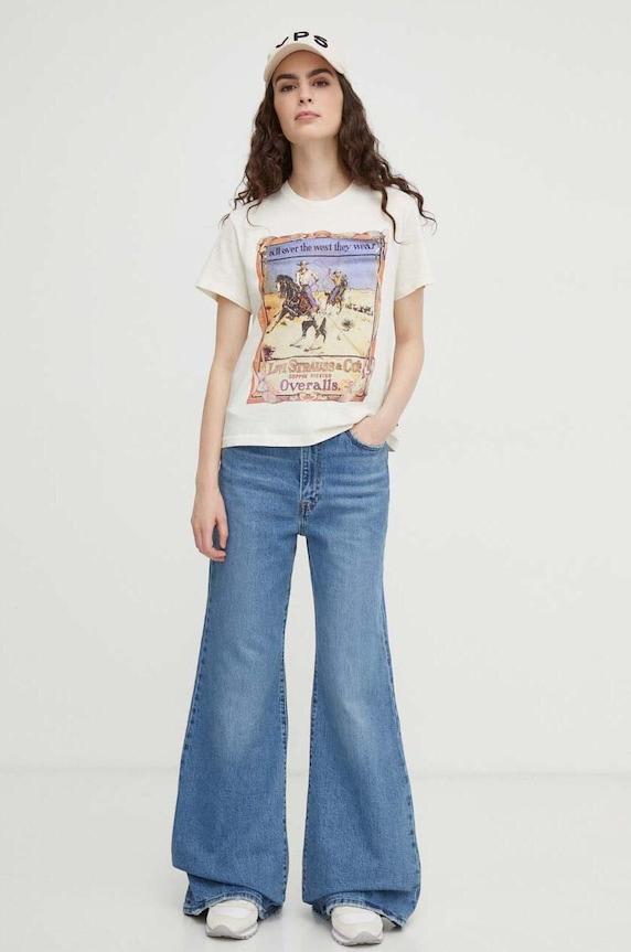Levi's jeansy RIBCAGE BELLS A7503 niebieski AA00