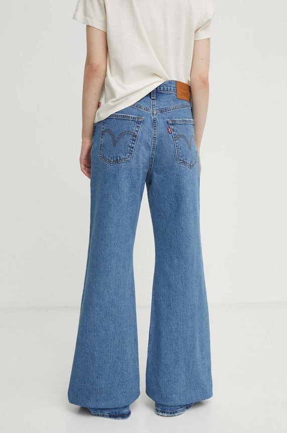 Odzież Levi's jeansy RIBCAGE BELLS A7503 niebieski