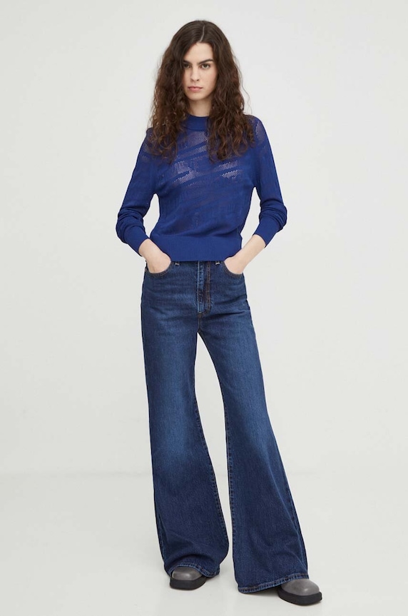 Levi's jeansy RIBCAGE BELLS A7503 granatowy AA00