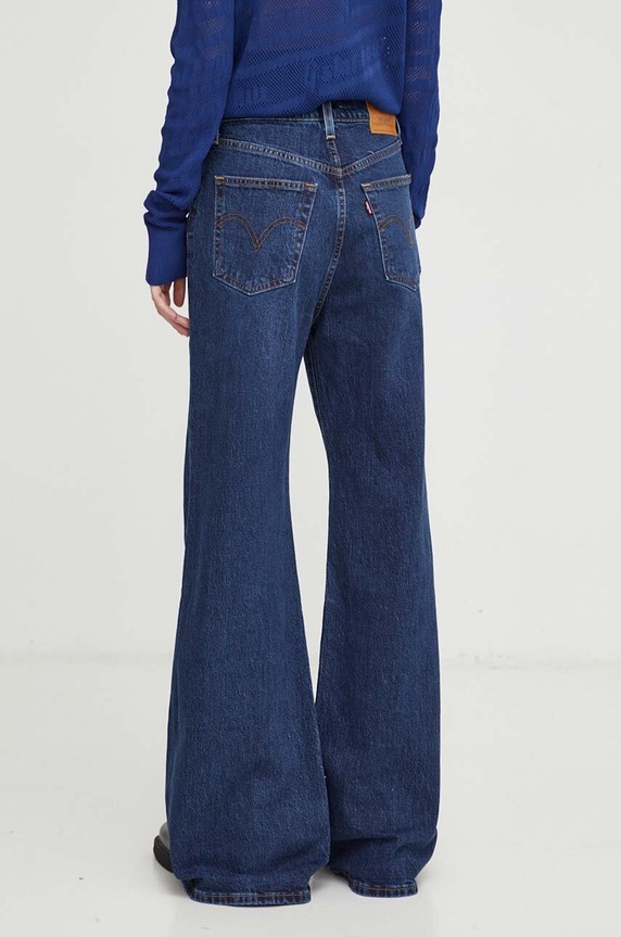Odzież Levi's jeansy RIBCAGE BELLS A7503 granatowy