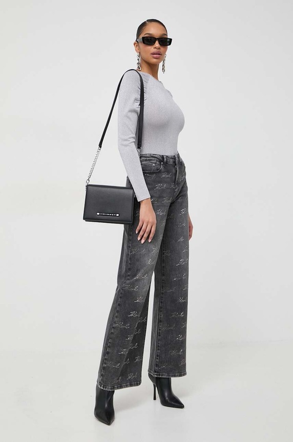 Karl Lagerfeld jeansy 240W1106 szary SS24