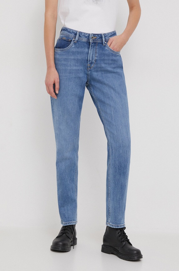 Pepe Jeans jeansy TAPERED JEANS HW Planet friendly niebieski PL204591GX9