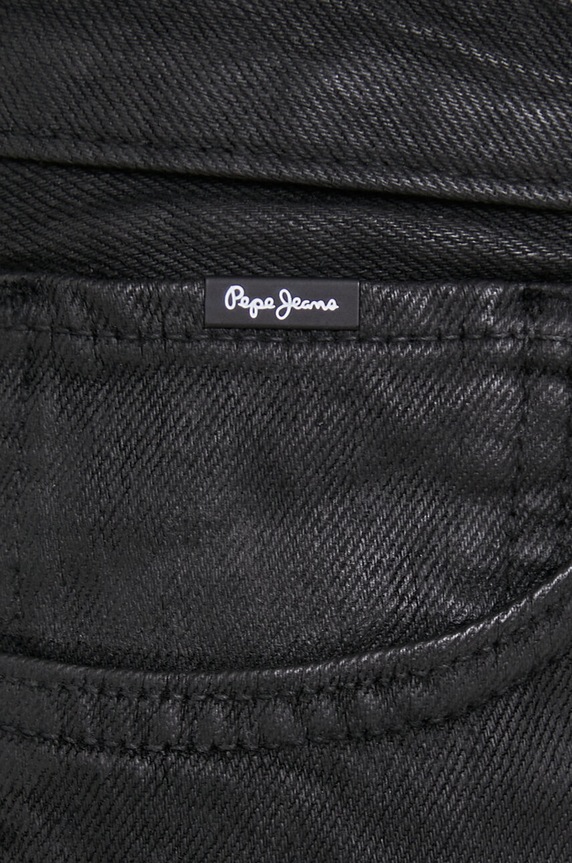 Pepe Jeans jeansy STRAIGHT JEANS UHW COATED czarny PL204602