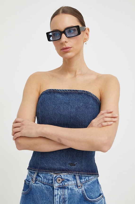 Top iz jeansa Won Hundred Z elastanom mornarsko modra 2668.15144
