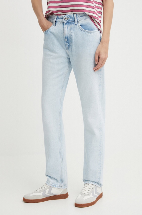 Pepe Jeans jeansy STRAIGHT JEANS HW Planet friendly niebieski PL204592PF4