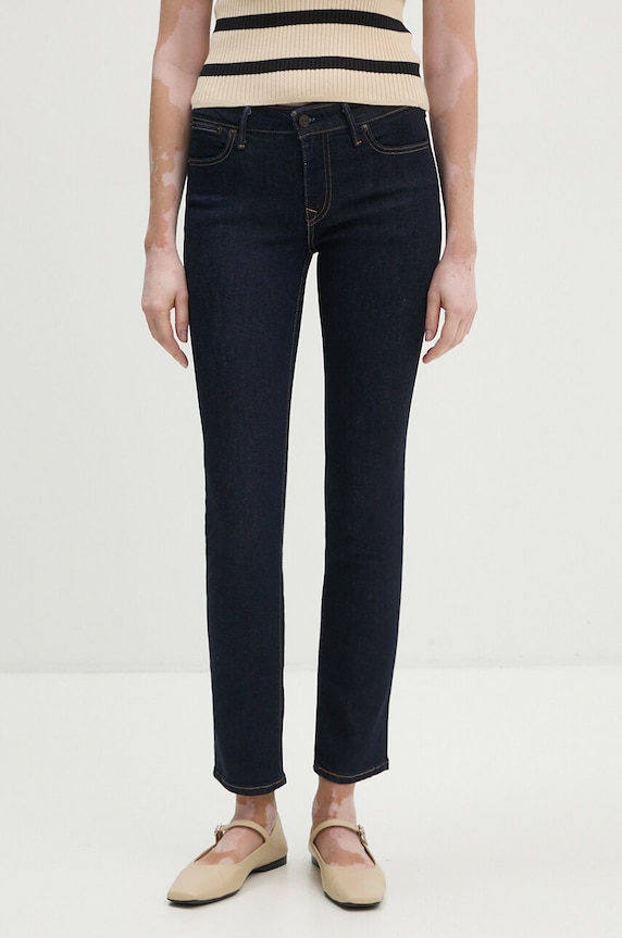 Odjeća Traperice Levi's 712 SLIM WELT POCKET A6199 mornarsko plava