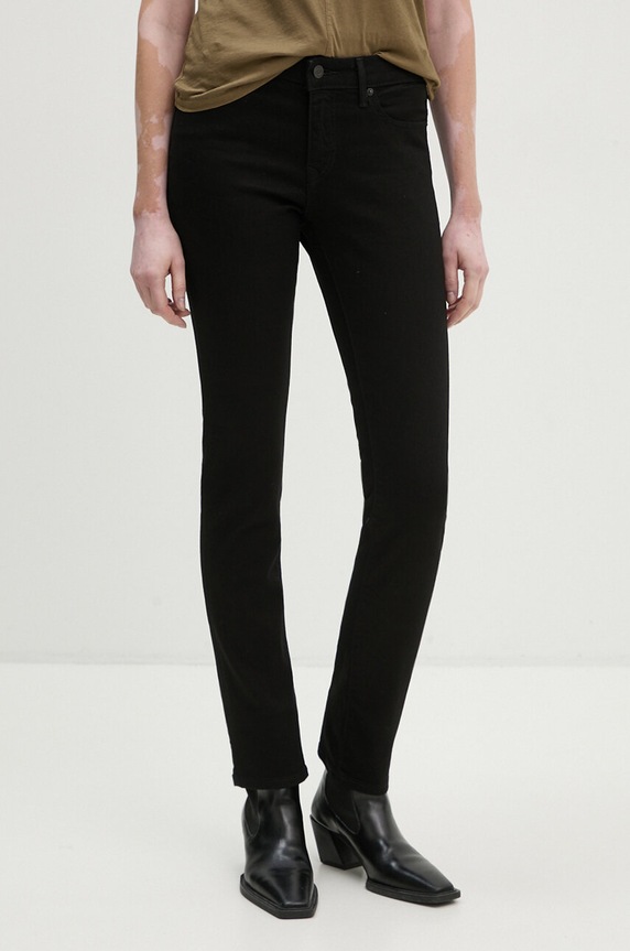 Levi's jeansy 712 SLIM WELT POCKET Planet friendly czarny A6199