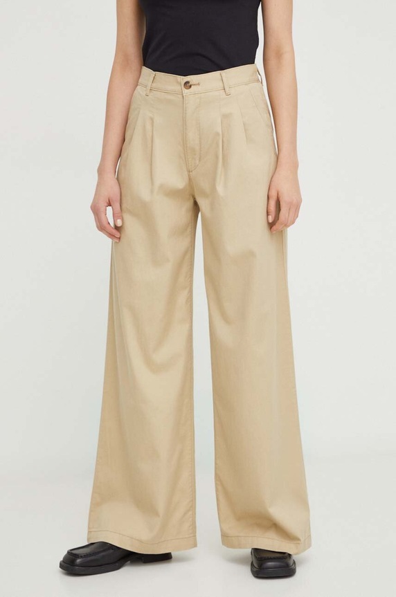 Levi's spodnie PLEATED WIDELEG tkanina beżowy A7535