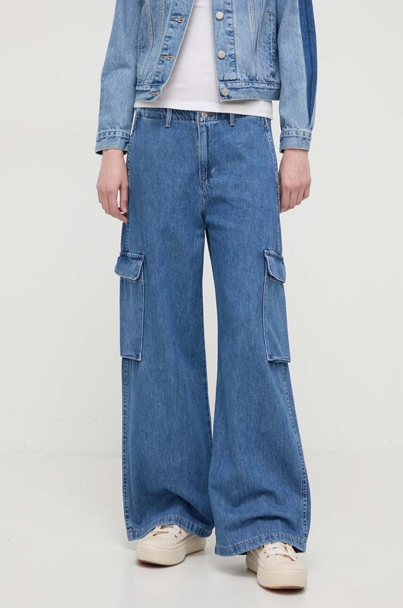 Levi's jeansi BAGGY CARGO DENIM Planet friendly albastru A8540