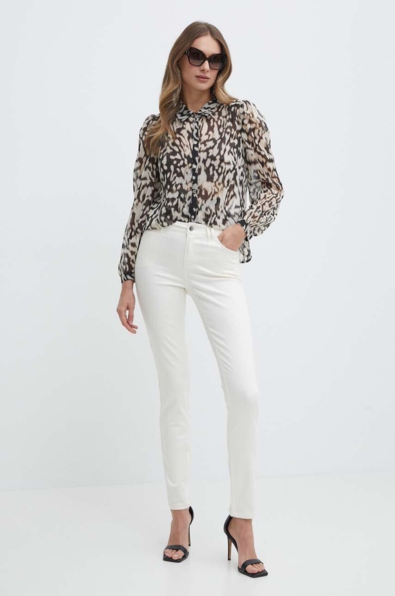 Morgan jeansy PIOUBA PIOUBA.OFF.WHITE beżowy SS24