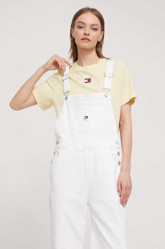 Tommy Jeans kantáros farmernadrág DW0DW17557 fehér SS24