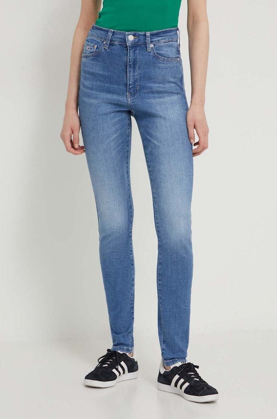 Rifle Tommy Jeans Sylvia Planet friendly modrá DW0DW17591