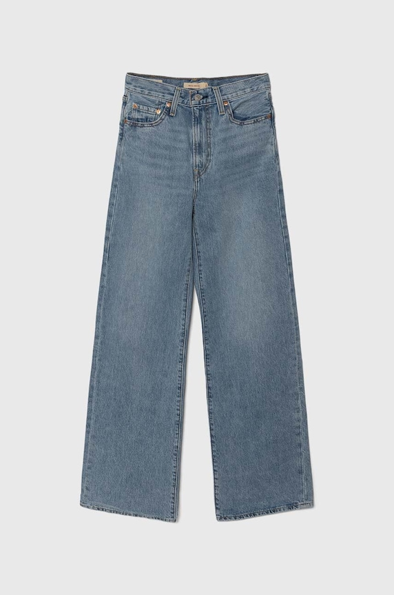 Džíny Levi's RIBCAGE WIDE LEG Planet friendly modrá A6081