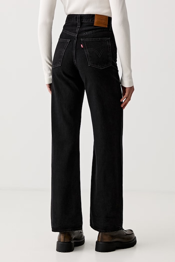 Ruházat Levi's széles szárú női RIBCAGE WIDE LEG A6081 fekete