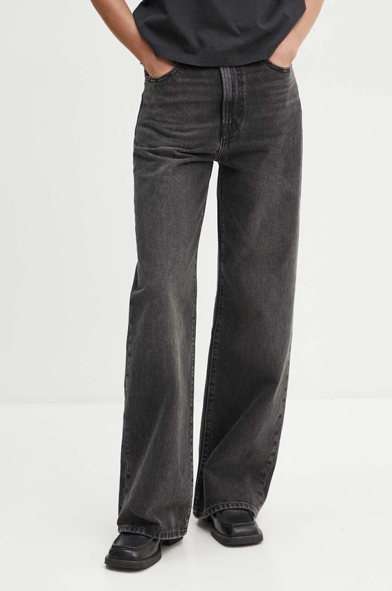 Levi's jeansy RIBCAGE WIDE LEG Planet friendly czarny A6081