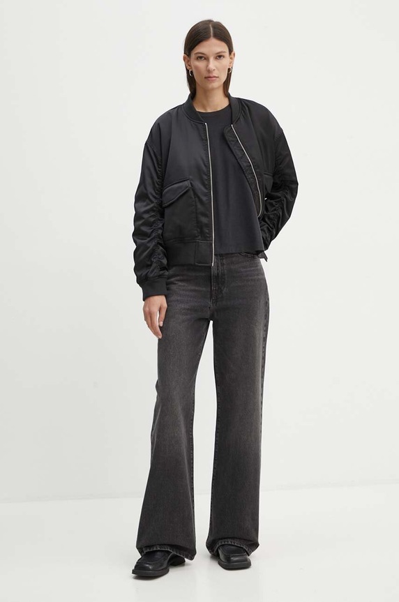 Levi's jeansy RIBCAGE WIDE LEG A6081 czarny AA00