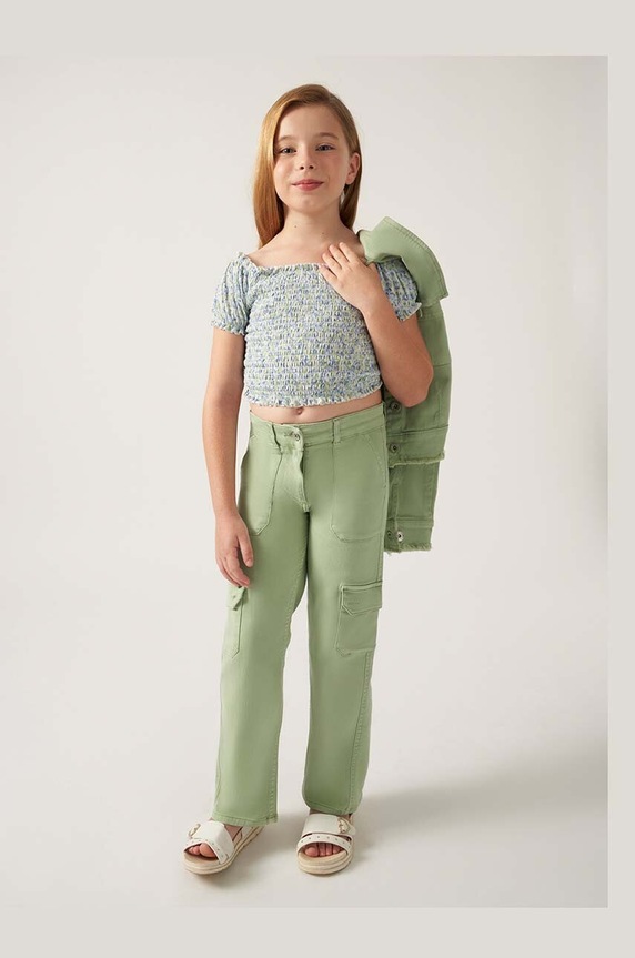 Mayoral jeans copii Planet friendly verde 6507.8D.Junior.PPYH