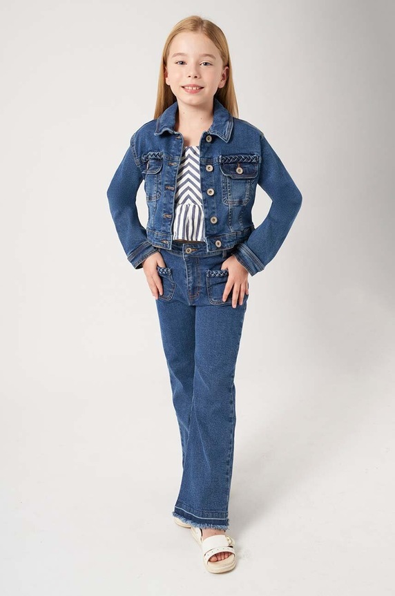 Mayoral jeans copii Planet friendly albastru 6510.8F.Junior.PPYH