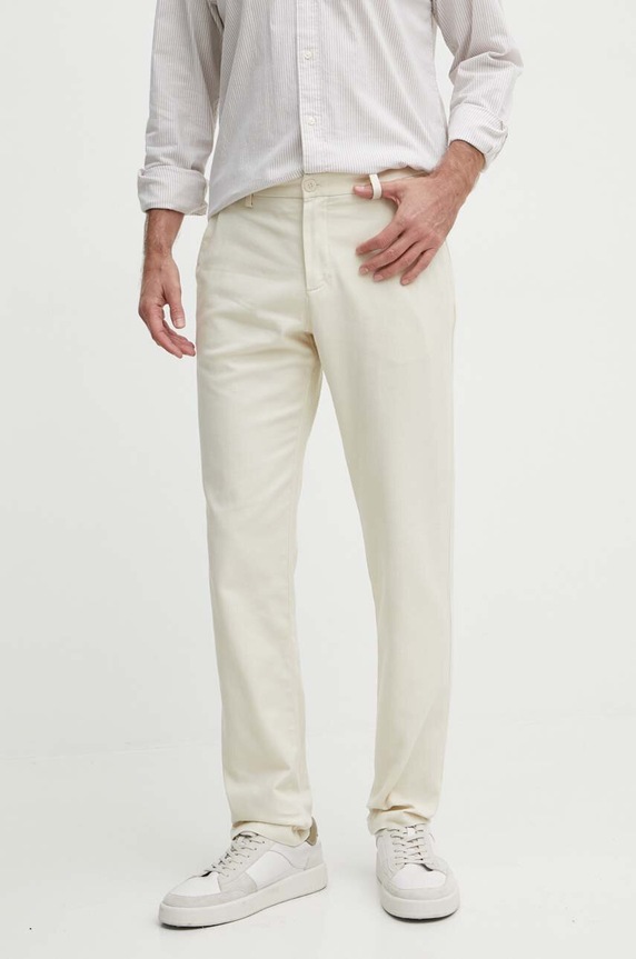 Sisley jeansy bawełna beżowy 4WMDSF047