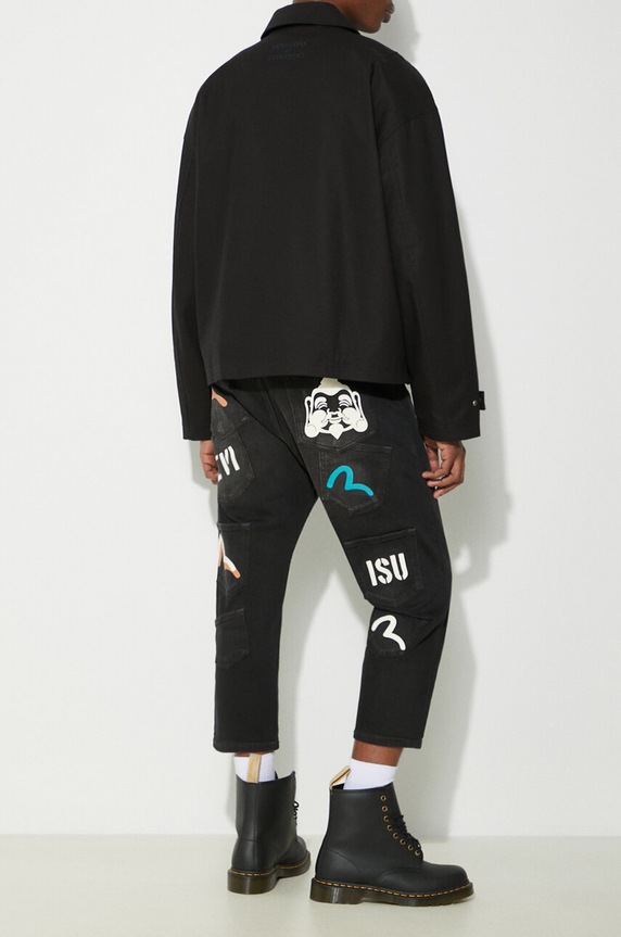 Evisu jeansi Seagull & Baby GH negru 2ESHTM4JE8022