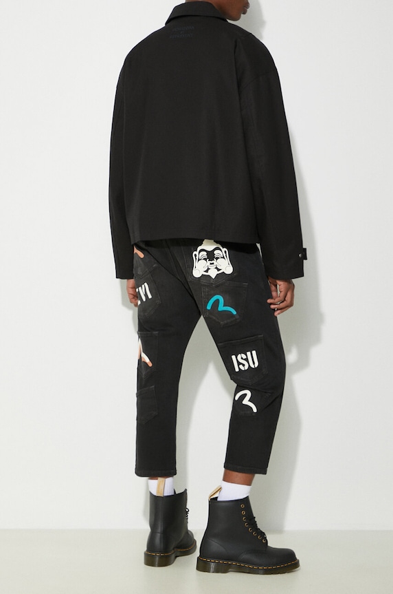 Evisu jeansi Seagull & Baby GH negru 2ESHTM4JE8022