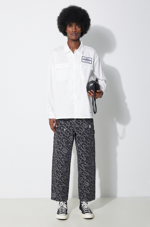 Памучни дънки A Bathing Ape Metal One Point Double Knee Denim Work Pants 1J80150052 черен SS24
