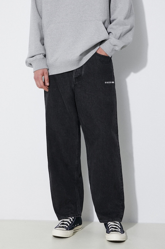 A Bathing Ape jeansy Metal Logo Pin Denim Pants czarny 1J80150053