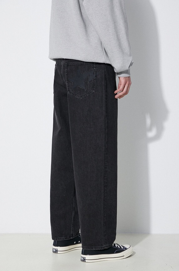 Odzież A Bathing Ape jeansy Metal Logo Pin Denim Pants 1J80150053 czarny