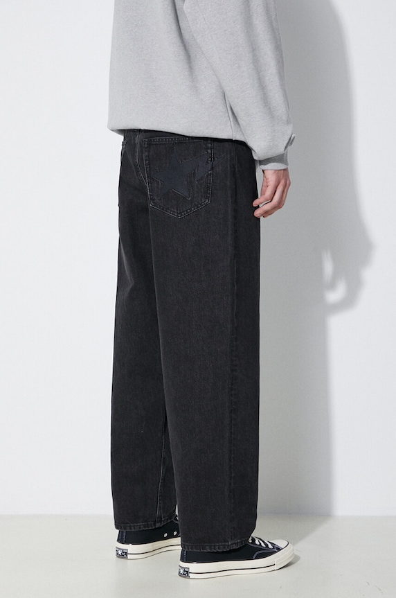 Odzież A Bathing Ape jeansy Metal Logo Pin Denim Pants 1J80150053 czarny
