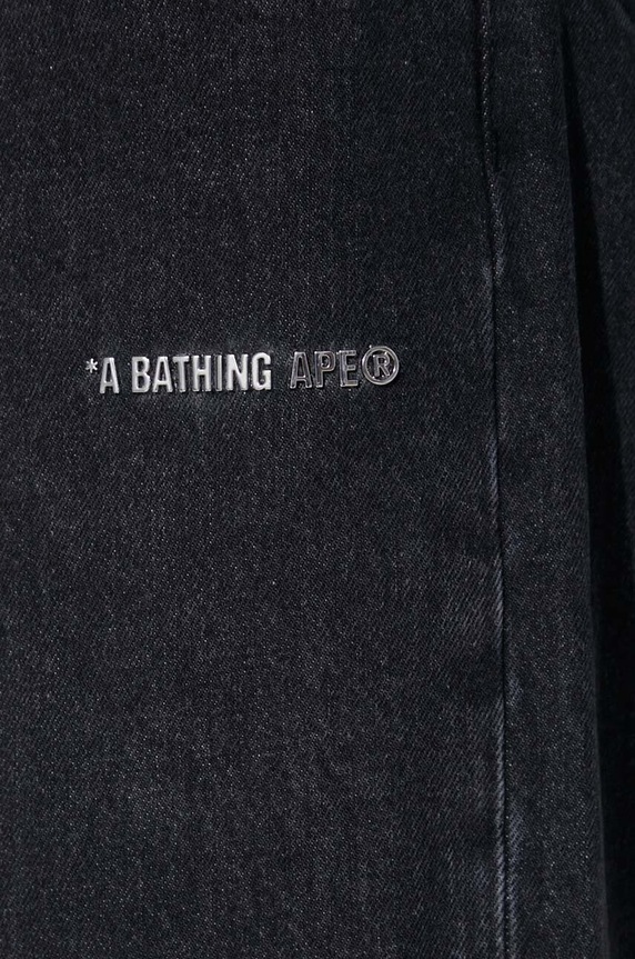 A Bathing Ape jeansy Metal Logo Pin Denim Pants 1J80150053 czarny