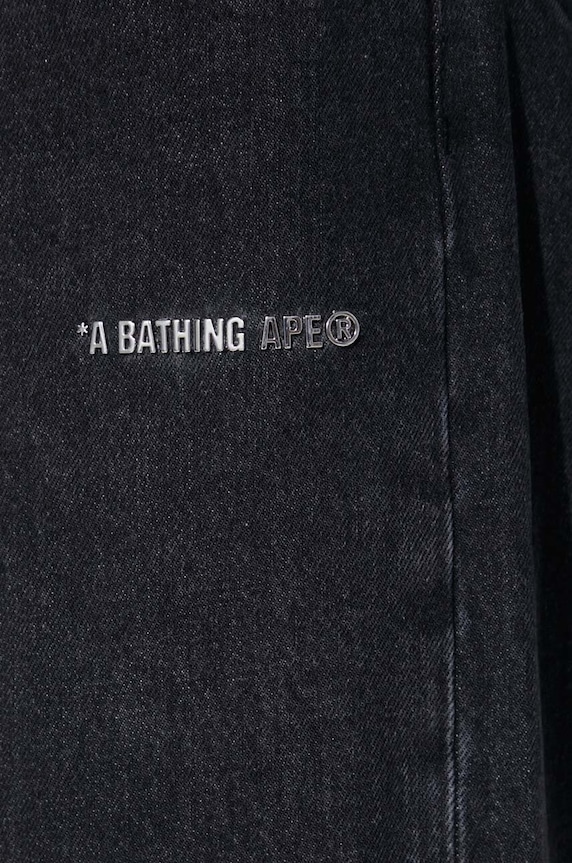 A Bathing Ape jeansy Metal Logo Pin Denim Pants 1J80150053 czarny