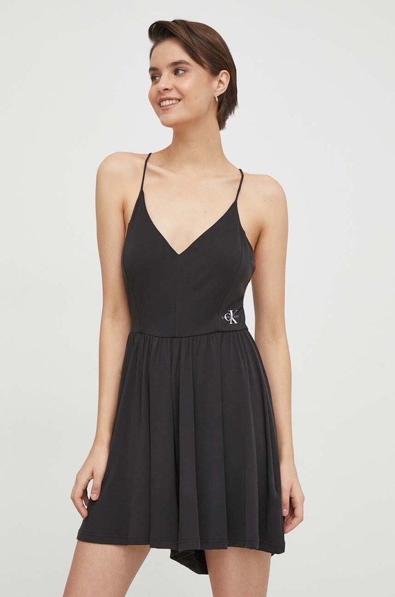 Ολόσωμη φόρμα Calvin Klein Jeans με ελαστάν μαύρο J20J223315