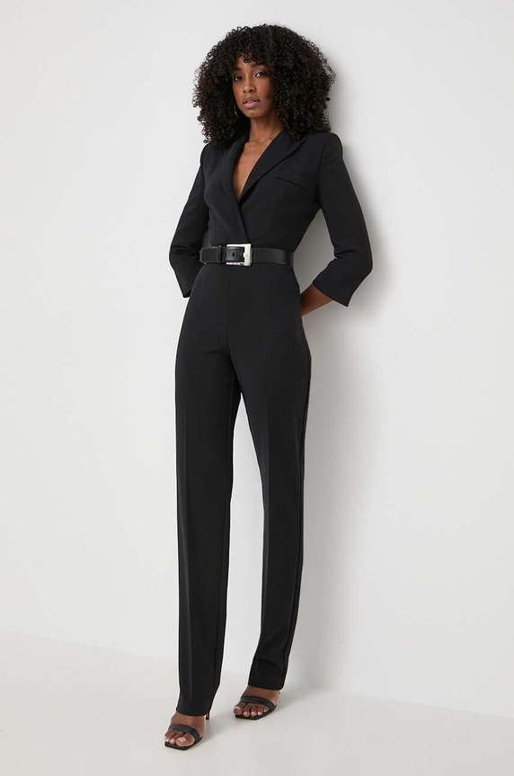 Elisabetta Franchi tuta elegante tessuto nero TU02842E2